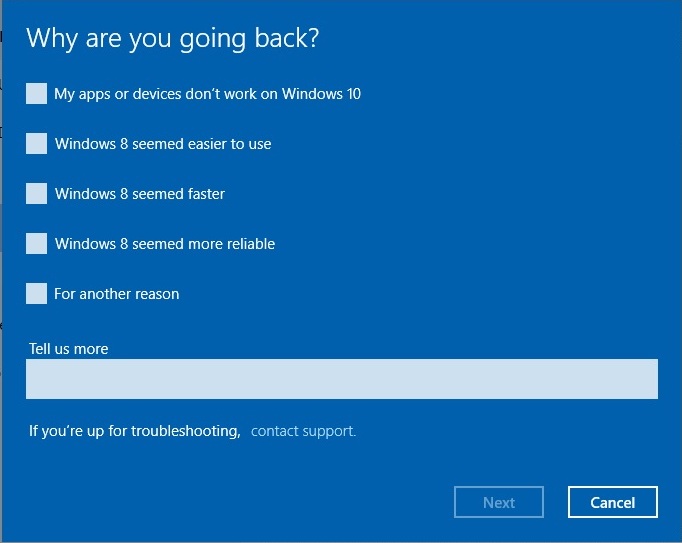 How to downgrade windows 10 after 30 days 10